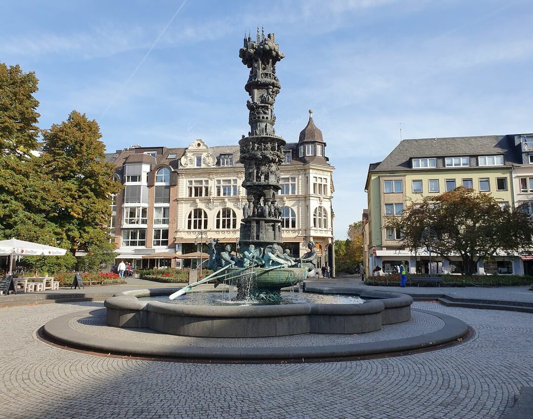 Altstadt von Koblenz in Deutschland; Almanya'da eski Koblenz şehri