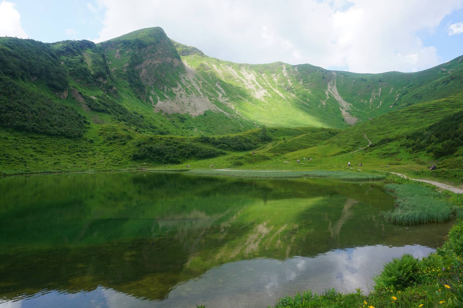 Deutschland: Allgäu: Schlappoltsee; Almanya: Allgäu: Fellhorn: Schlappoltsee gölü